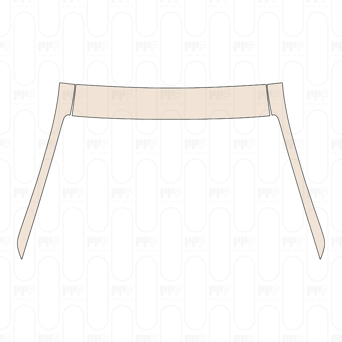 Pre-cut PPF pattern: A Pillar + Roof (front) - Ford