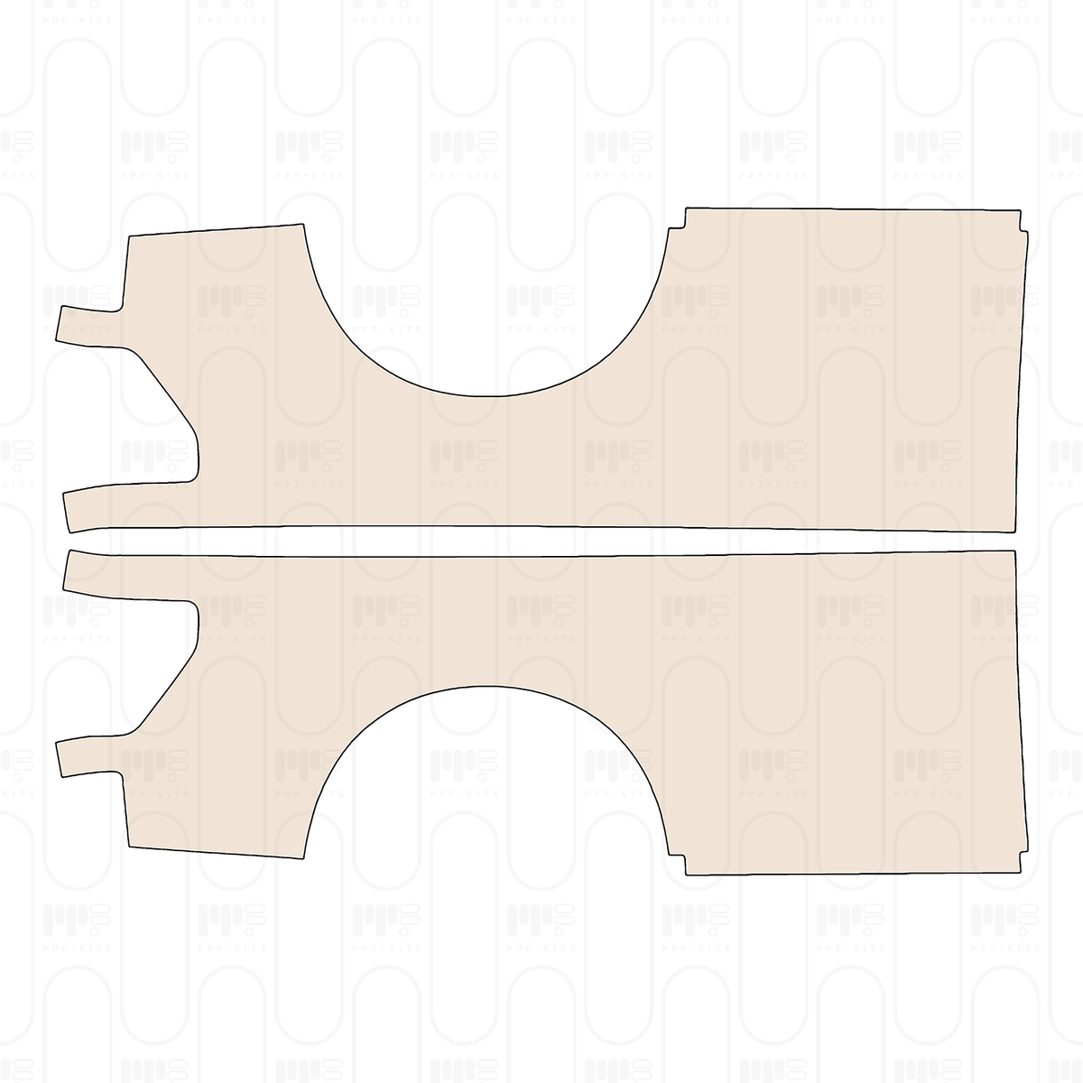 Pre-cut PPF pattern: Bed Side (Rear Fender) - Ford
