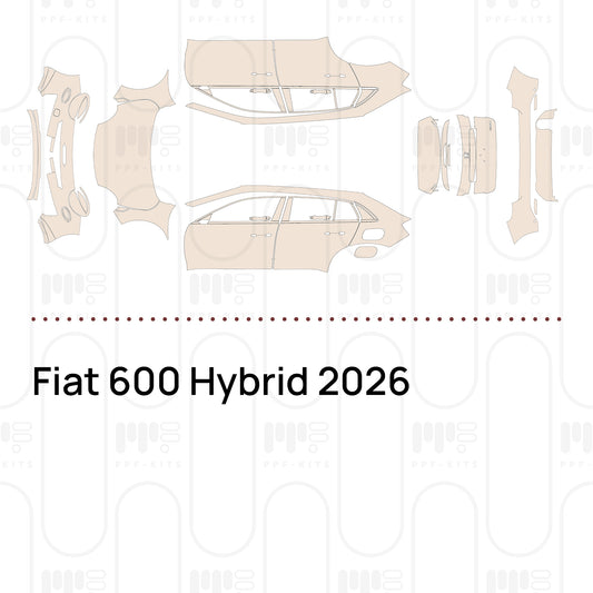 Fiat 600 Hybrid 2026 – Forskåret PPF-lakbeskyttelsesfilm