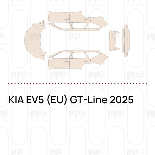 KIA EV5 (EU) GT-Line 2025 – Forskåret PPF-lakbeskyttelsesfilm