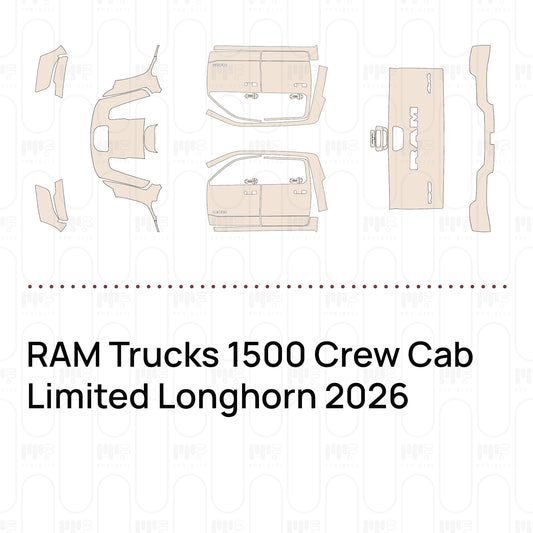 RAM Trucks 1500 Crew Cab Limited Longhorn 2026 – Forskåret PPF-lakbeskyttelsesfilm