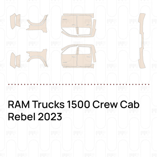 RAM Trucks 1500 Crew Cab Rebel 2023 – Forskåret PPF-lakbeskyttelsesfilm