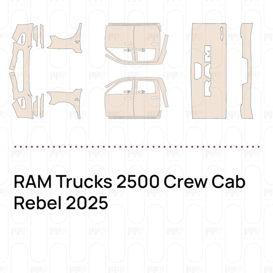 RAM Trucks 2500 Crew Cab Rebel 2025 – Forskåret PPF-lakbeskyttelsesfilm
