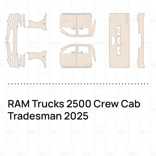 RAM Trucks 2500 Crew Cab Tradesman 2025 – Forskåret PPF-lakbeskyttelsesfilm