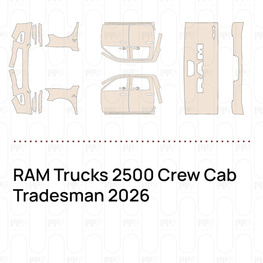RAM Trucks 2500 Crew Cab Tradesman 2026 – Forskåret PPF-lakbeskyttelsesfilm