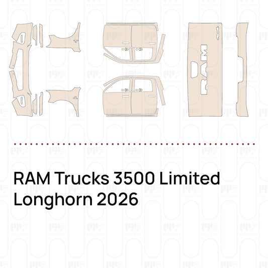 RAM Trucks 3500 Limited Longhorn 2026 – Forskåret PPF-lakbeskyttelsesfilm