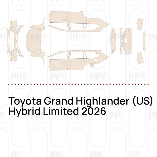 Toyota Grand Highlander (US) Hybrid Limited 2026 – Forskåret PPF-lakbeskyttelsesfilm