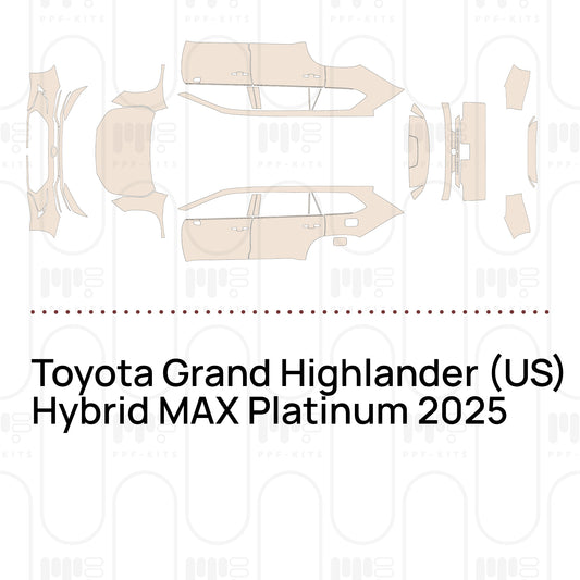 Toyota Grand Highlander (US) Hybrid MAX Platinum 2025 – Forskåret PPF-lakbeskyttelsesfilm