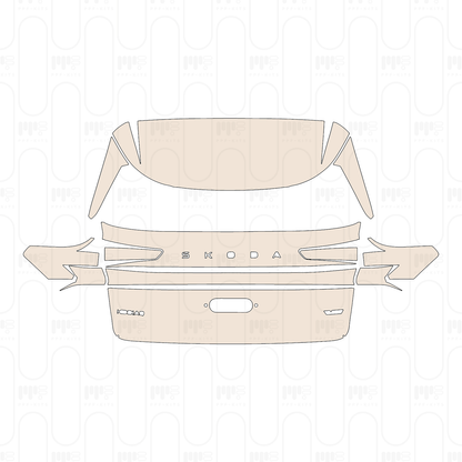 Trunk Lid with "SKODA" & "KODIAQ" & "vRS" Emblems
