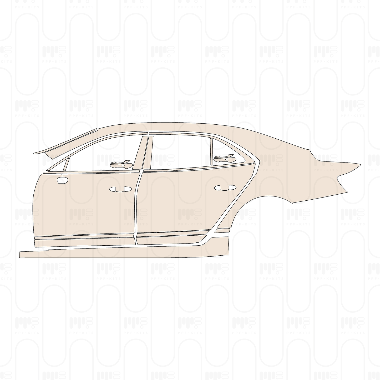 (left) Door+B-Pillar+Side Skirt+Rear Fender
