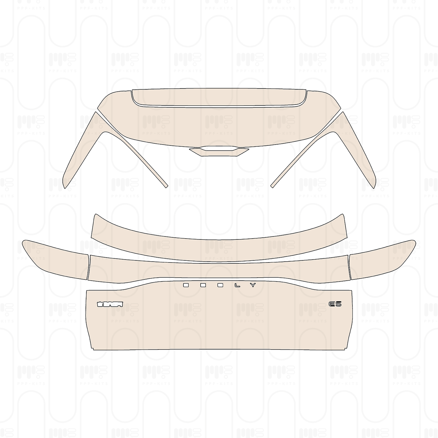 Trunk Lid with "GEELY" & Geely Galaxy & "E5" Emblems