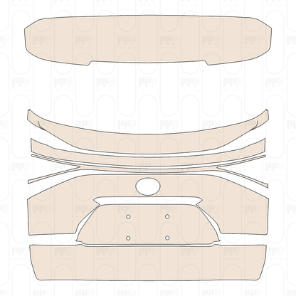 Trunk Lid split, with "GAC Toyota" & "bZ4X" Emblems