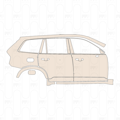 (right) Door+Side Skirt without chrome-trim stripe on door