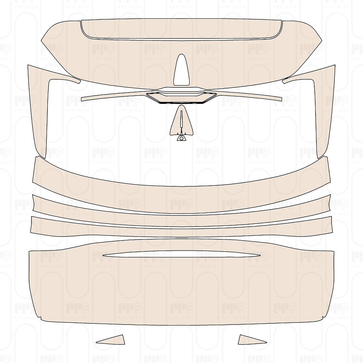 Trunk Lid without Emblem, Spoiler with camera