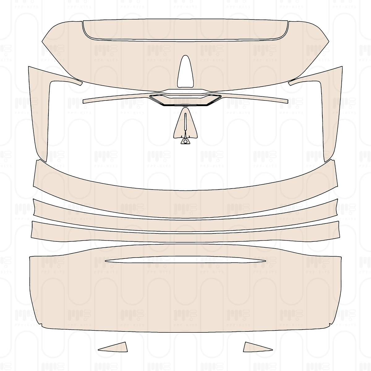 Trunk Lid without Emblem, Spoiler with camera