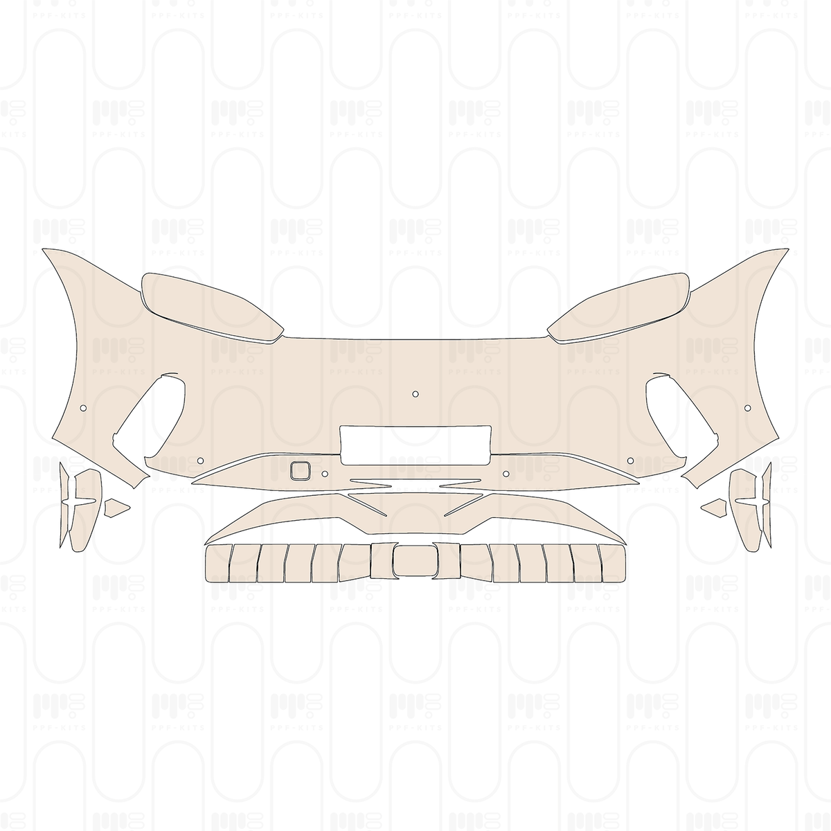 Bumper+Headlamp without SportDesign Package, with 6 PDC (Parking Sensors) and 1 camera