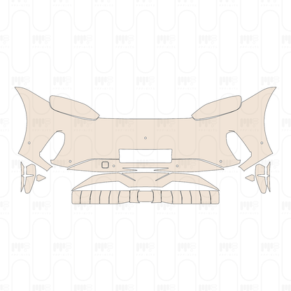 Bumper+Headlamp without SportDesign Package, with 6 PDC (Parking Sensors) and 1 camera