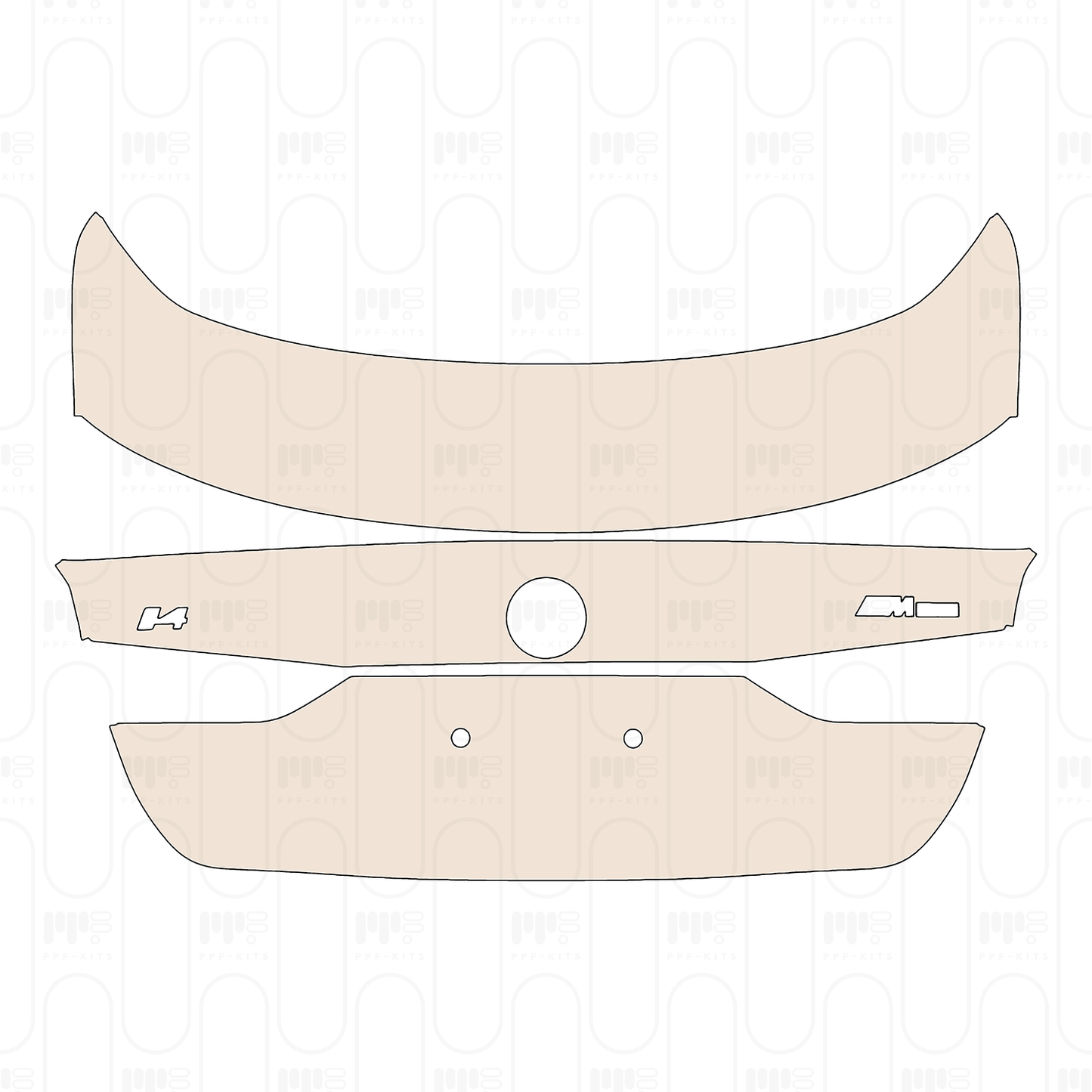 Trunk Lid with "i4" & "M50" Emblems, without Spoiler