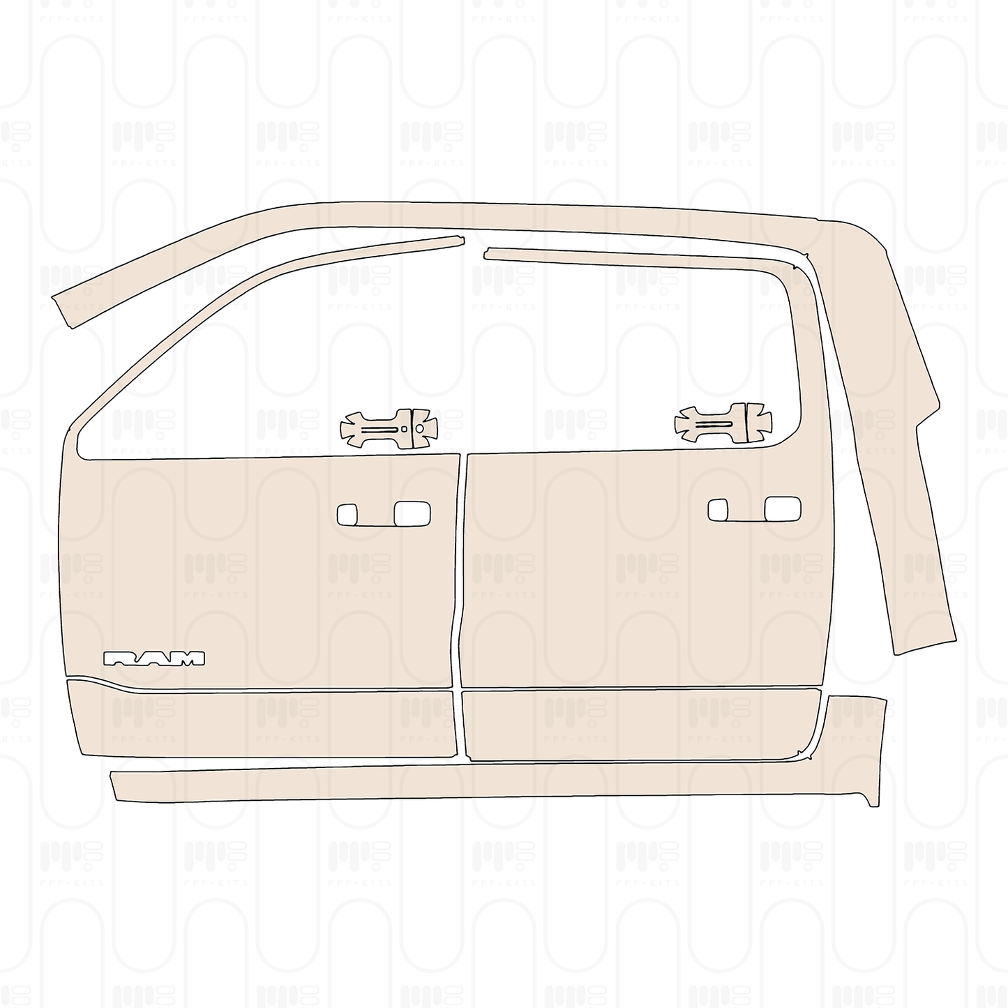 Pre-Cut PPF RAM Trucks 1500 Crew Cab Laramie 2025