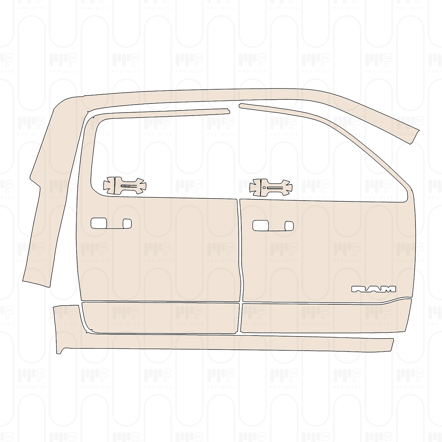 Pre-Cut PPF RAM Trucks 1500 Crew Cab Laramie 2025