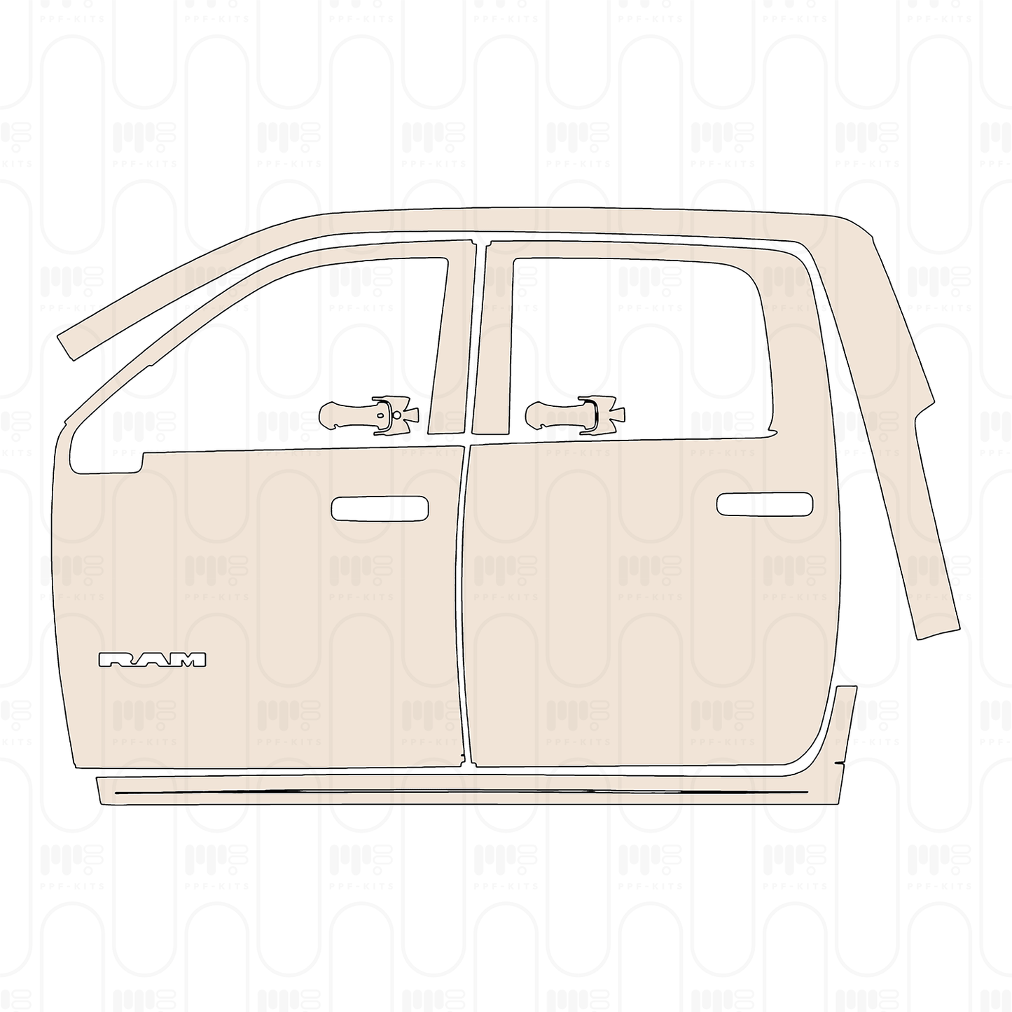 Pre-Cut PPF RAM Trucks 2500 Crew Cab Warlock 2026
