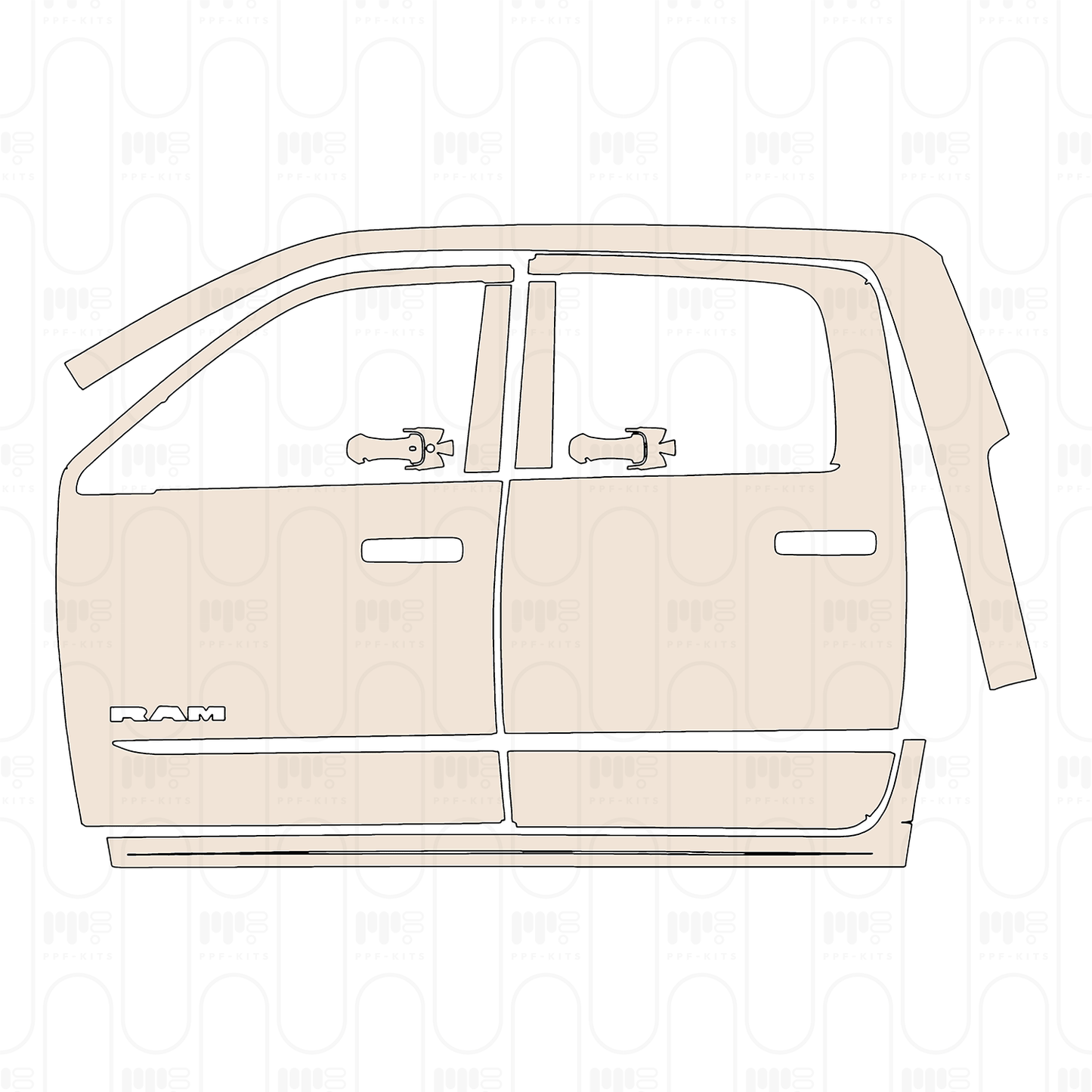 Pre-Cut PPF RAM Trucks 2500 Crew Cab Limited 2025