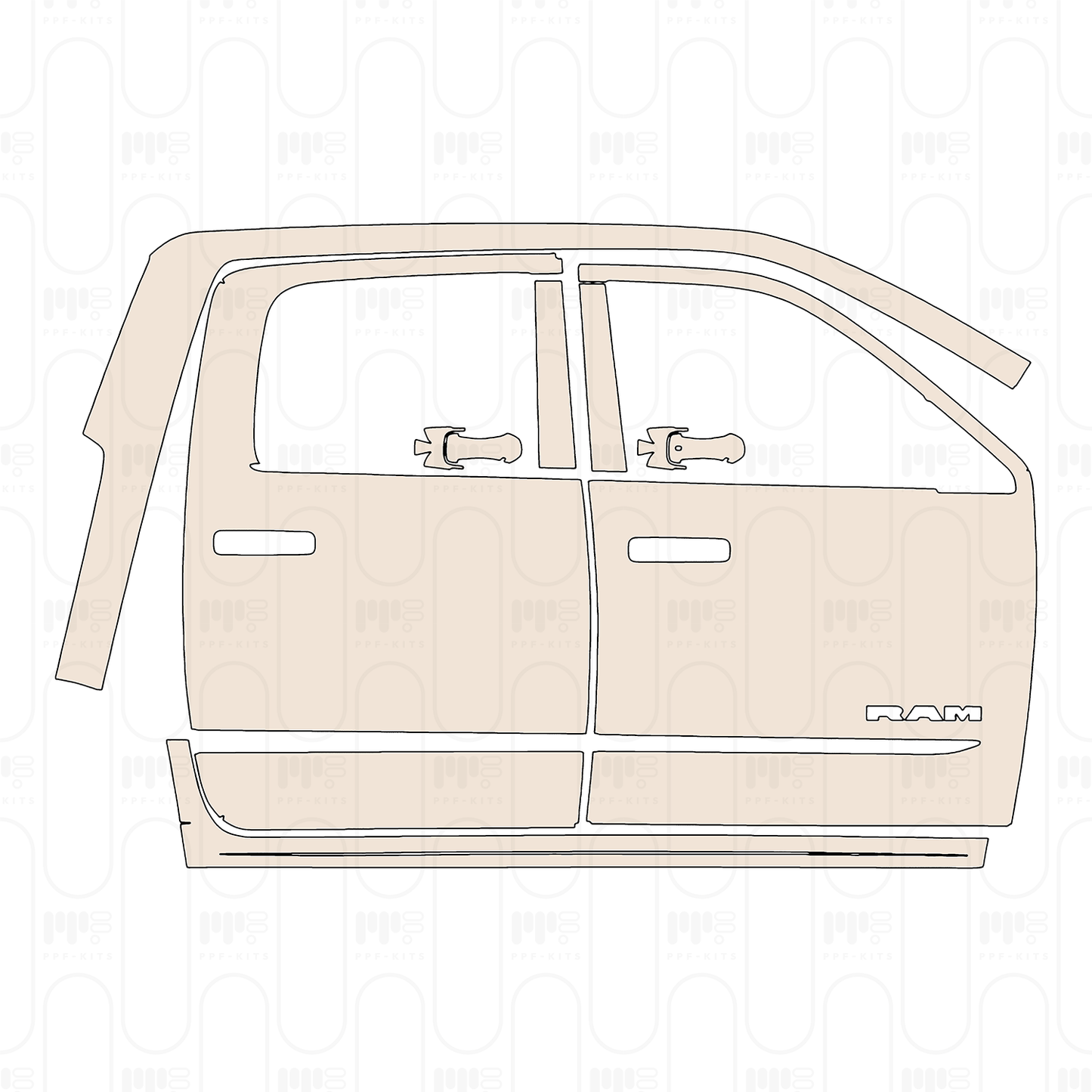 Pre-Cut PPF RAM Trucks 2500 Crew Cab Limited 2025