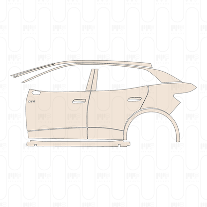 (left) Door+Side Skirt+Rear Fender with "GTX" Emblem on front door