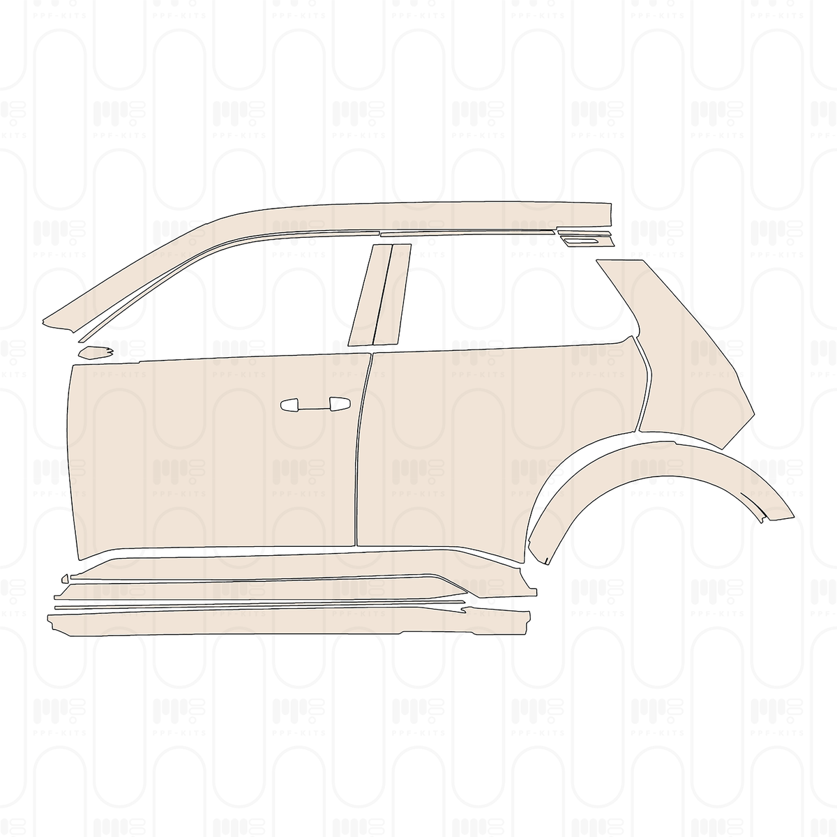 (left) Door+Rear Fender+Side Skirt