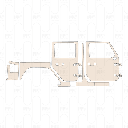 (right) Door+Side Skirt+Rear Fender suitable for soft top