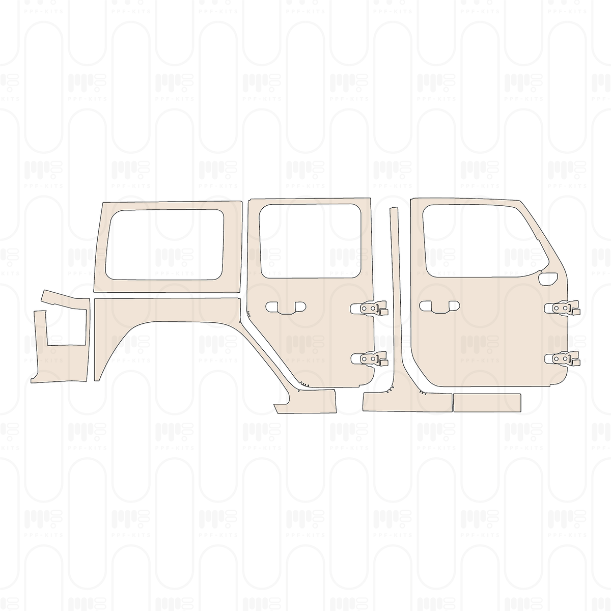 (right) Door+Side Skirt+Rear Fender suitable for hard top