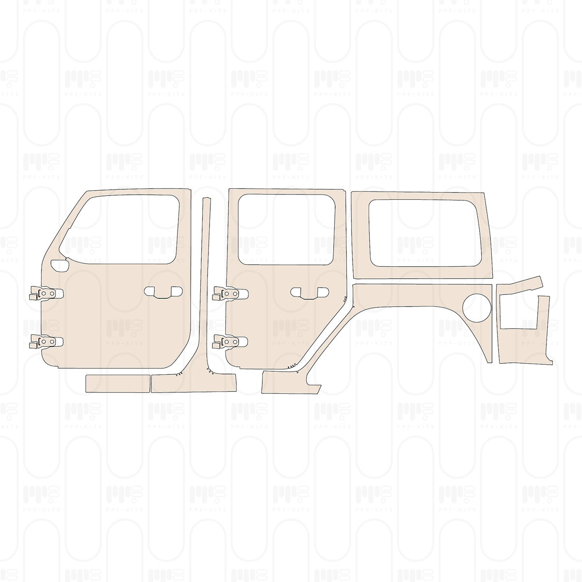 (left) Door+Side Skirt+Rear Fender suitable for hard top