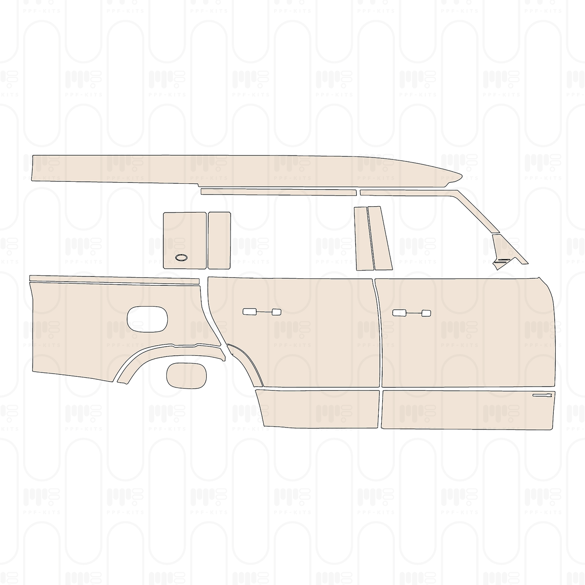 (right) Door+Side Skirt+Rear Fender with "DEFenderX" Emblem on front door