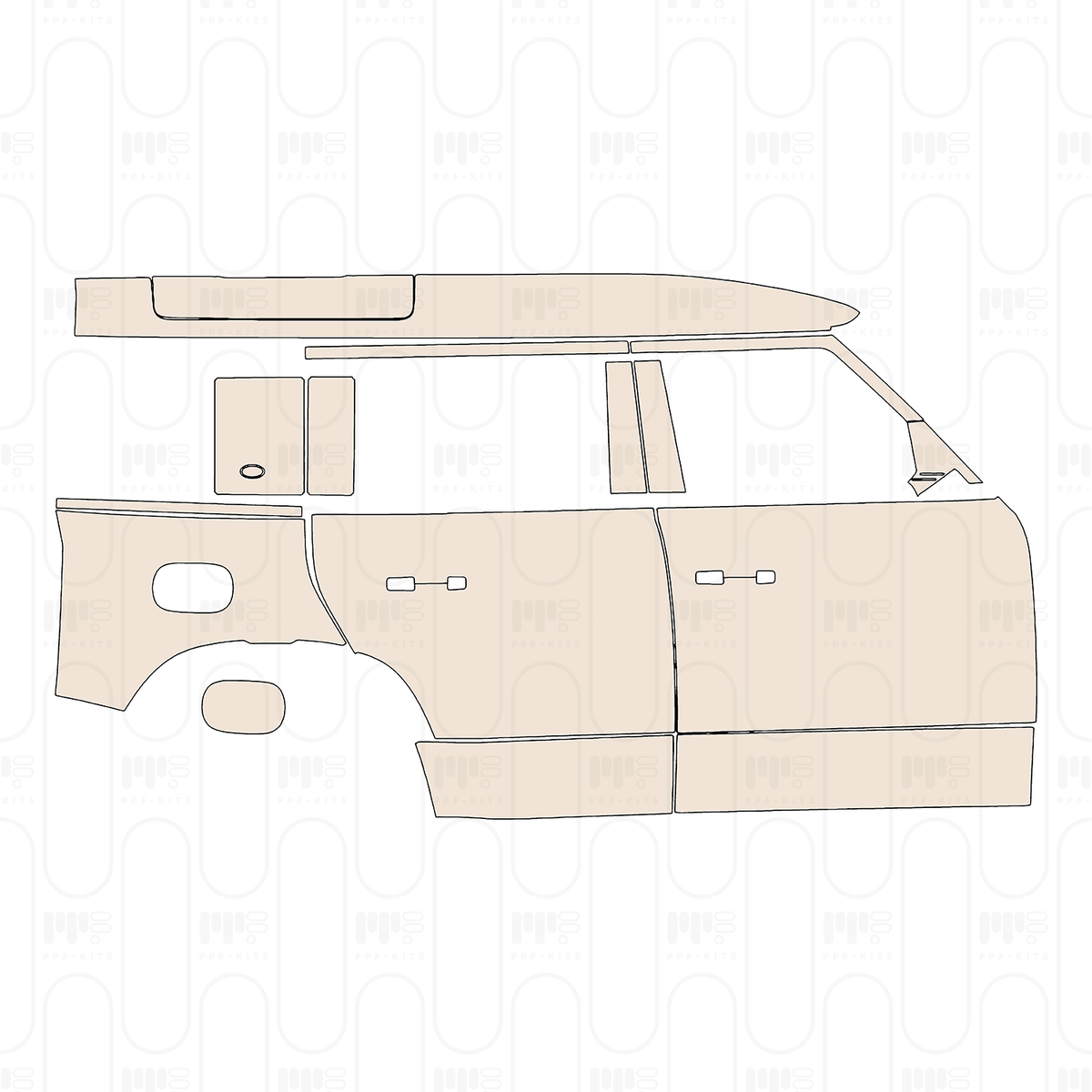 (right) Door+BC-Pillar+Rear Fender+Side Skirt