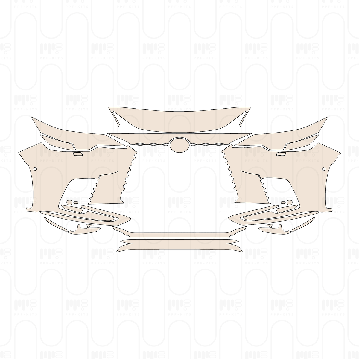 Bumper+Headlamp without tow hook cutout