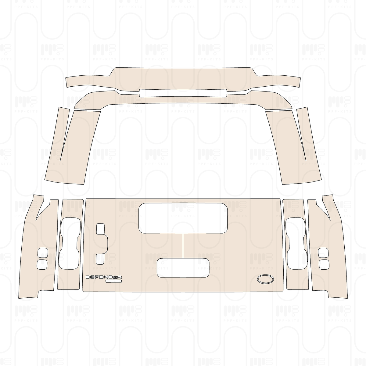 Trunk Lid with "Defender" & "p400hse" Emblems, with elliptical marker
