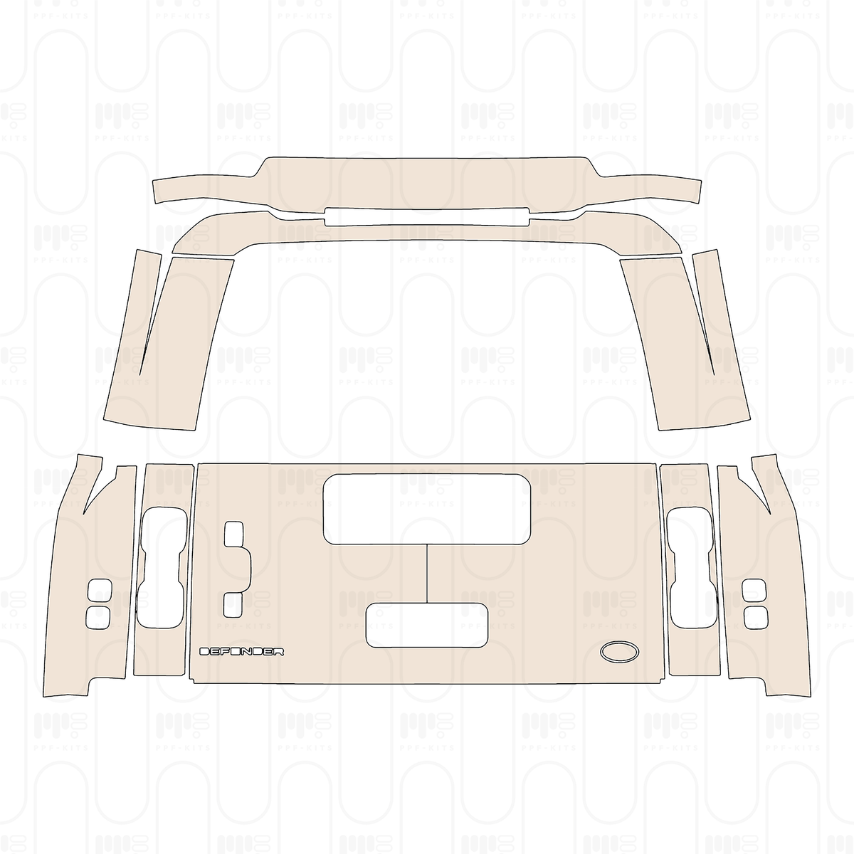 Trunk Lid with "Defender" Emblem, with elliptical marker