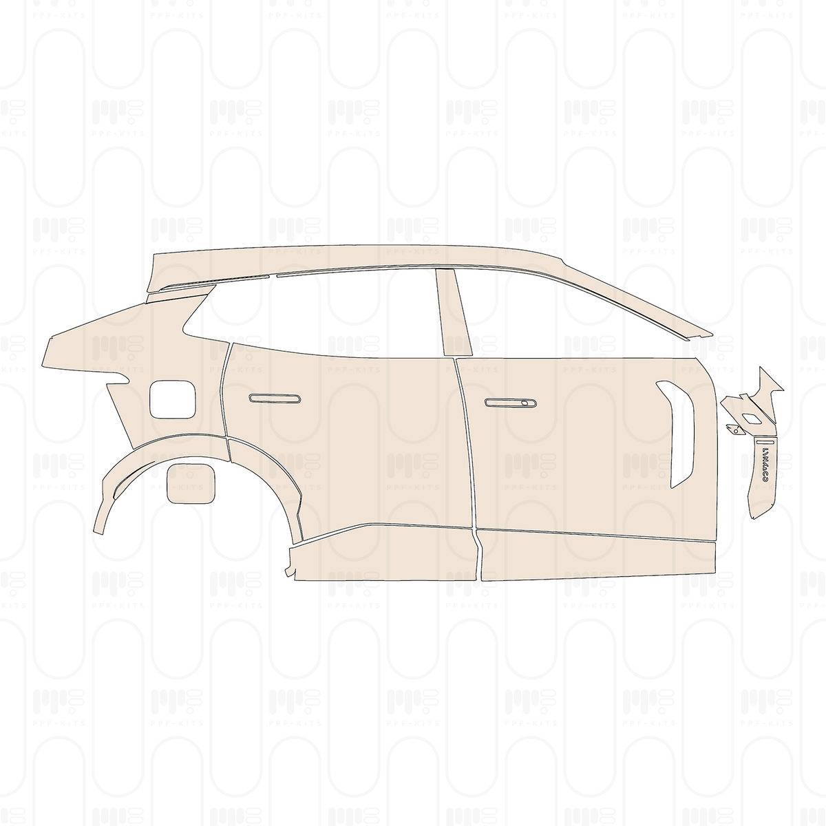 (right) Door+Side Skirt+Rear Fender