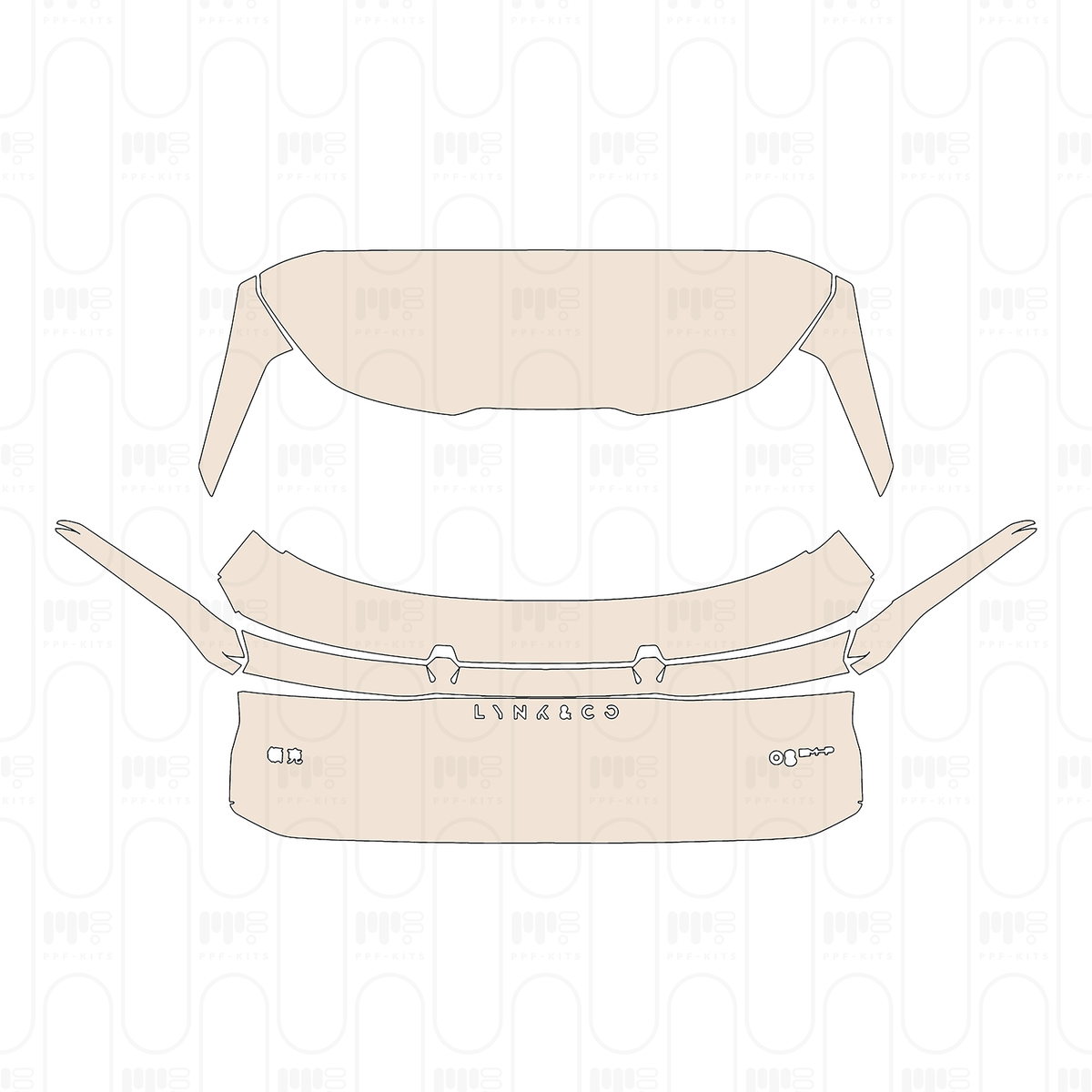 Trunk Lid with "LYNK&CO" & "08EM-P" Emblems