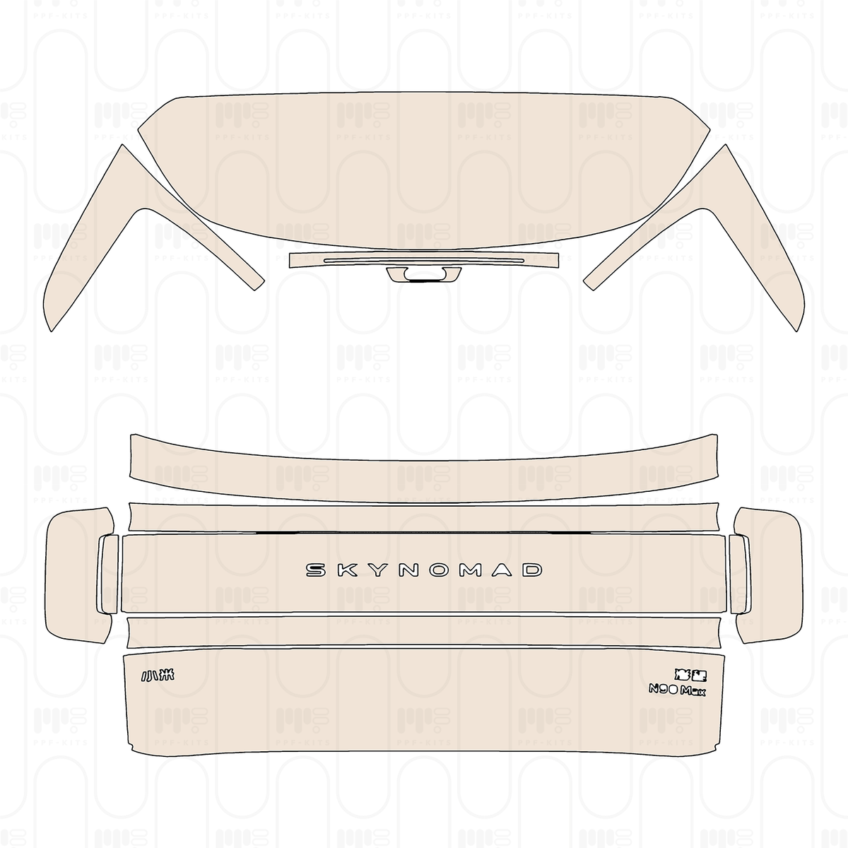 Trunk Lid with "SKYNOMAD" & "Millet" & "Pengcheng N90MAX" Emblems