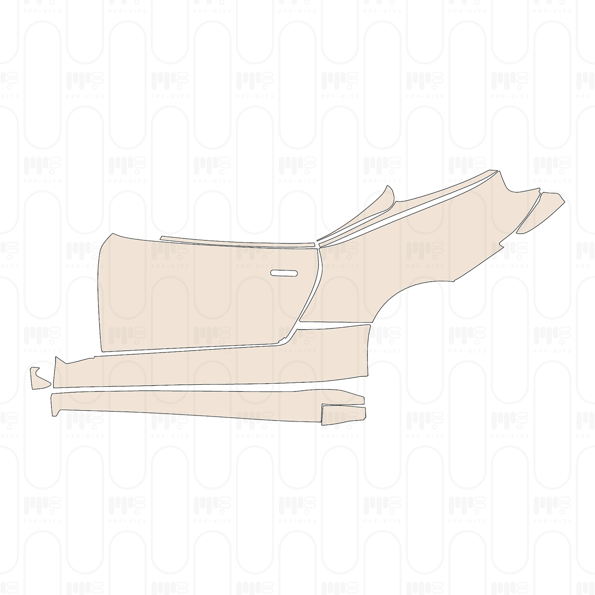 (left) Door+Rear Fender+Side Skirt with carbon fiber package