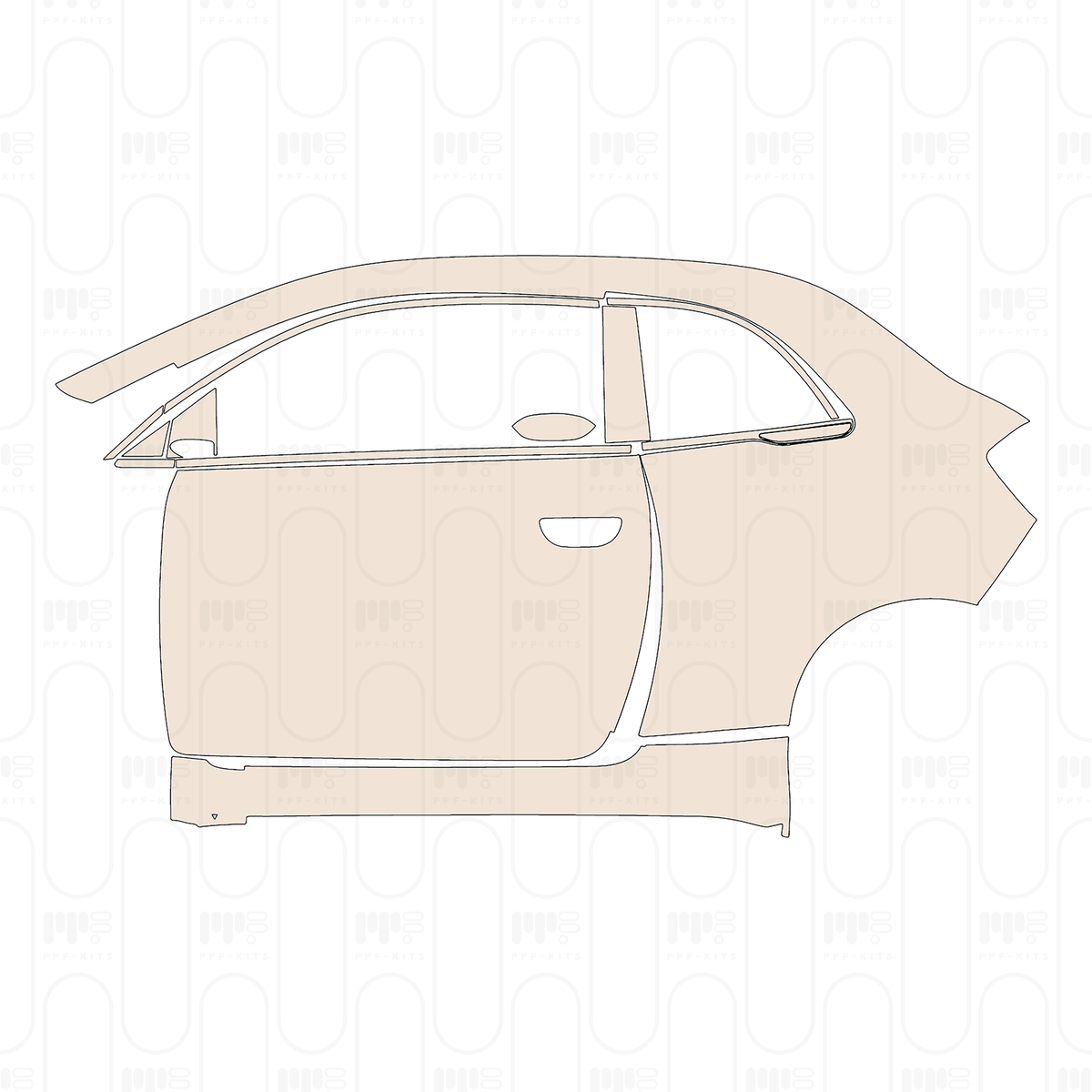 (left) Door+Side Skirt+Rear Fender
