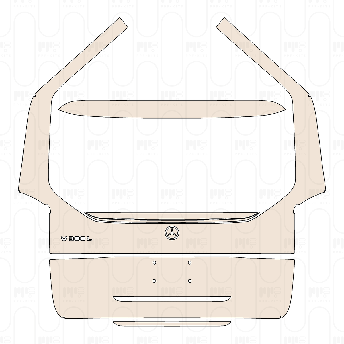 Trunk Lid with chrome trim, with "V300L" Emblem