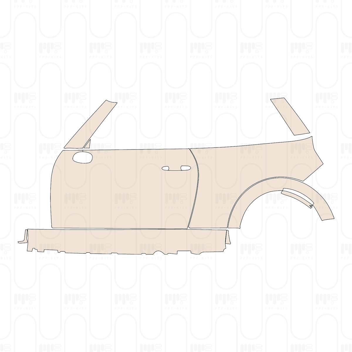 (left) Door+Side Skirt+Rear Fender