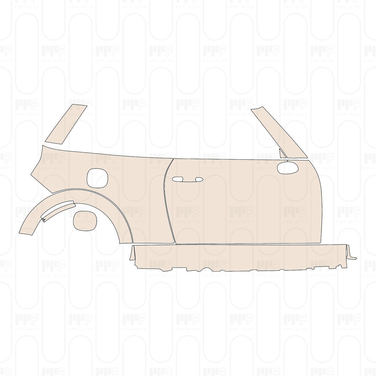 (right) Door+Side Skirt+Rear Fender