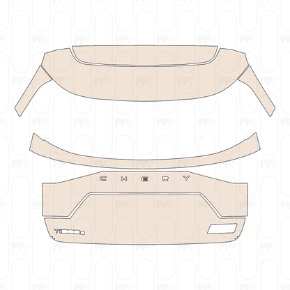 Trunk Lid with "TIGGO8" & "PLUG IN HYBRID" Emblems