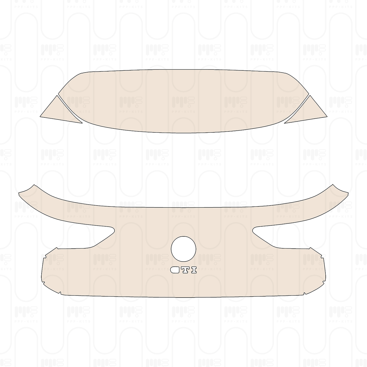 Trunk Lid without Spoiler, with "GTI" Emblem