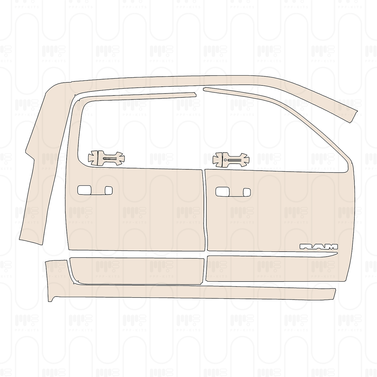(right) Door+Side Skirt+Rear Fender