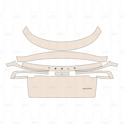 Trunk Lid with "TESLA" & "DUAL MOTOR" Emblems