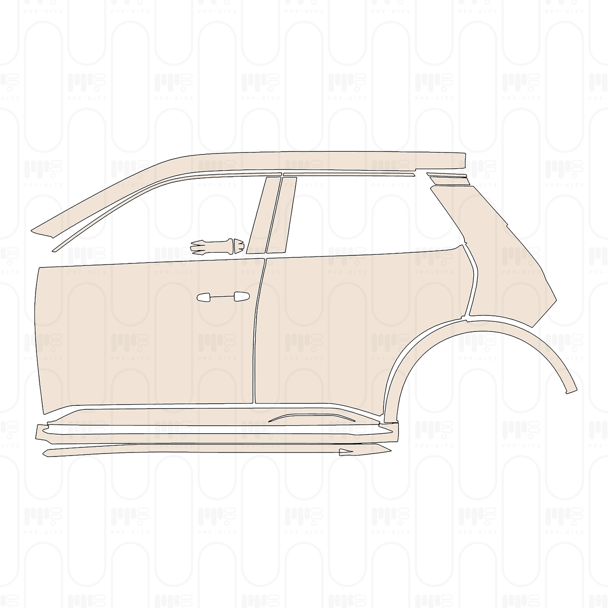 (left) Door+Side Skirt+Rear Fender